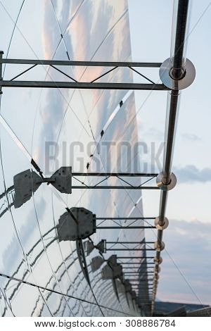 Detail Of The Concentrators And Solar Panels Of The Solar Thermal Power Plant In Logrosan, Extremadu