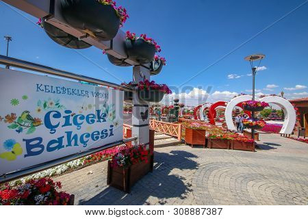 Konya / Turkey, June 7, 2019, Konya Selcuklu Flower Park (cicek Park)