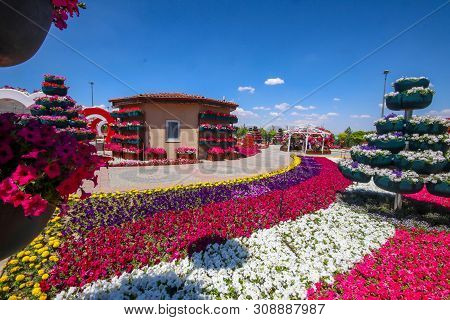 Konya / Turkey, June 7, 2019, Konya Selcuklu Flower Park (cicek Park)