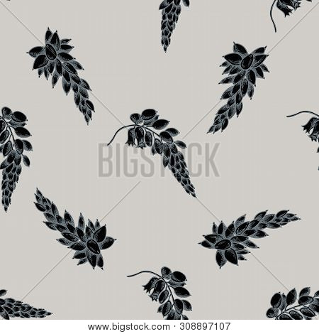 Seamless Pattern With Hand Drawn Stylized Ginger Stock Illustration
