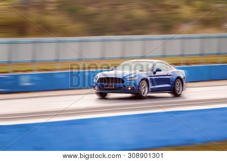 Mackay, Queensland, Australia - June 2018: Car Driver Acceleration Drag Racing Racing At Palmyra Dra