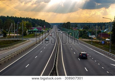 Erdenievo, Russia - September 2018: Federal Highway M-3 