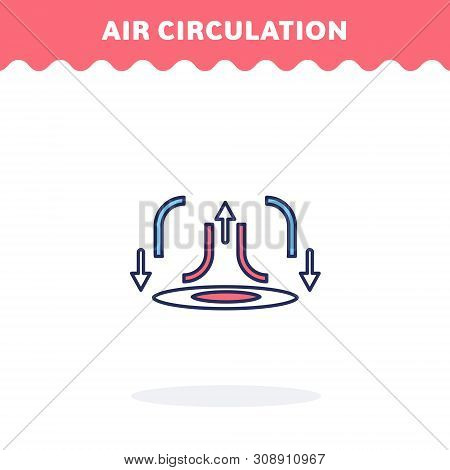 Hot Air Circulation Icon - Vector Illustration. Flat Design. Advantage Icon.