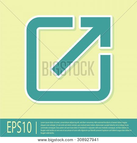 Green Open In New Window Icon Isolated On Yellow Background. Open Another Tab Button Sign. Browser F