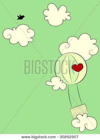 Kärlek ballong i himlen