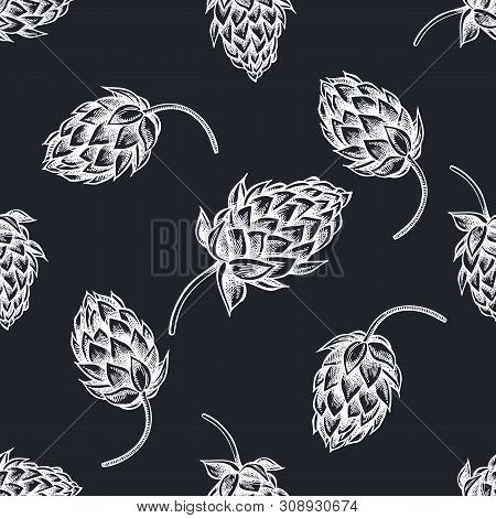 Seamless Pattern With Hand Drawn Chalk Hop Stock Illustration