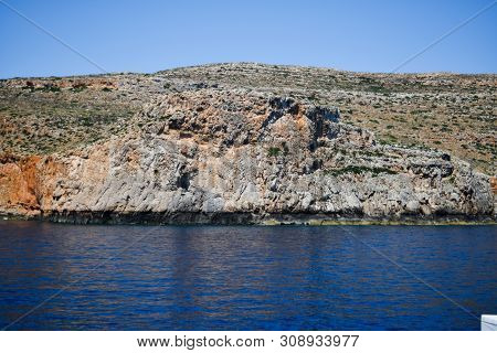 Greece Resort Island Santorini With Mountains And Sea