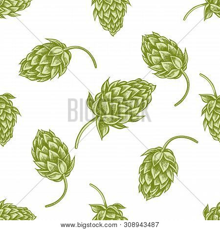 Seamless Pattern With Hand Drawn Pastel Hop Stock Illustration