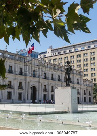Santiago De Chile, Chile - January 26, 2018: Monument To Arturo Alessandri Palma In Santiago De Chil