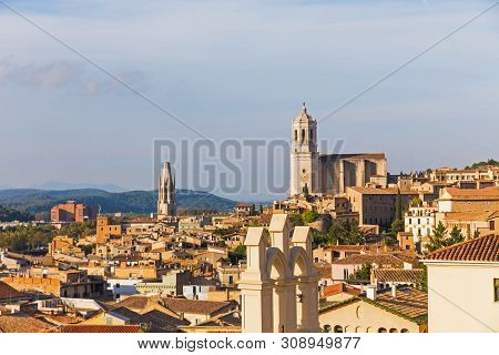The Medieval Quarter Of Gerona.  Costa Brava, Catalonia, Spain.