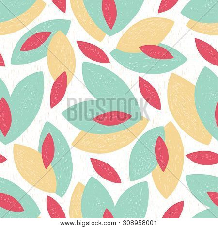 Hand Drawn Abstract Pattern In Trendy Colours. Simple Textured Shapes Are Perfect Design For Fashion