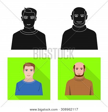 Vector Design Of Hairstyle And Profession Icon. Set Of Hairstyle And Character Vector Icon For Stock