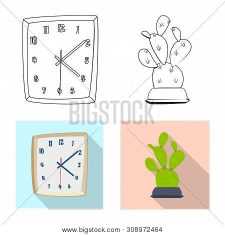Isolated Object Of Furniture And Work Sign. Set Of Furniture And Home Stock Vector Illustration.
