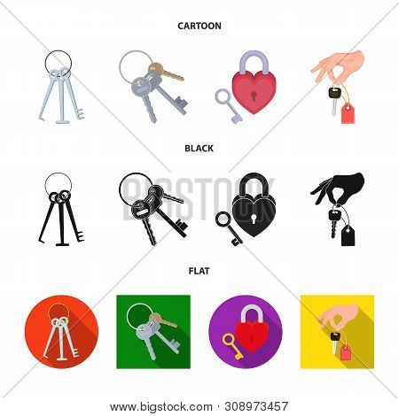 Isolated Object Of Key And Protection Sign. Set Of Key And Security Vector Icon For Stock.
