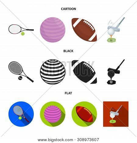 Vector Illustration Of Ball And Soccer Sign. Collection Of Ball And Basketball Stock Vector Illustra