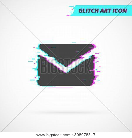 Mail Vector Icon In Glitch Art Style