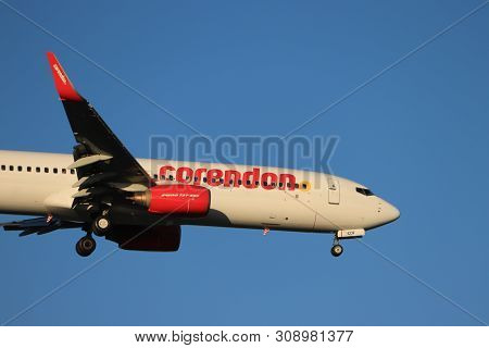 Amsterdam, The Netherlands - June, 29th 2019: Ph-cdf Corendon Dutch Airlines Boeing 737-800 Final Ap