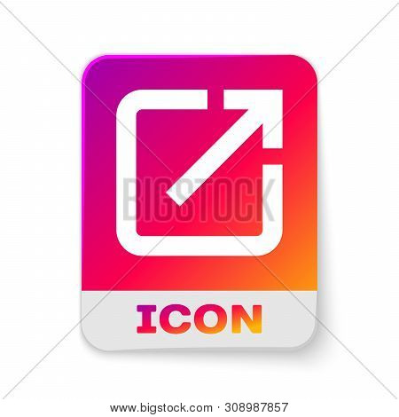 White Open In New Window Icon Isolated On White Background. Open Another Tab Button Sign. Browser Fr