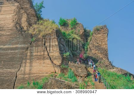 Mingun-myanmar, January 20, 2019 : Unidentified Tourists Come To Visit And Take Photographys At The