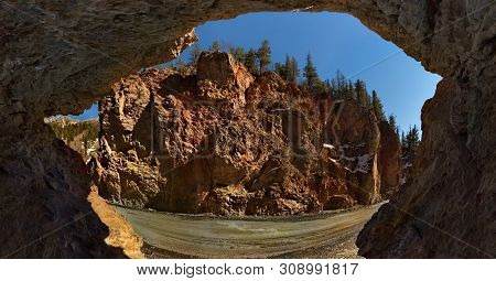 Russia. Mountain Altai. Roads Aktash-ulagan In The Area Of The Gorge 