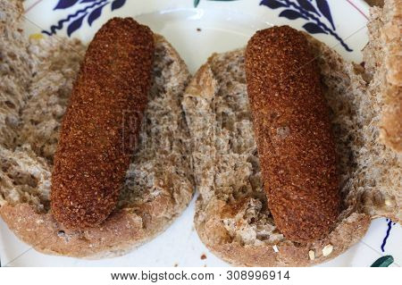 Deep Fried Dutch Croquette Filled With Beef, Called 