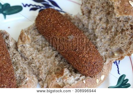 Deep Fried Dutch Croquette Filled With Beef, Called 