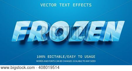 Vektor Frozen Text Effect Template 100% Editable Easy To Usage
