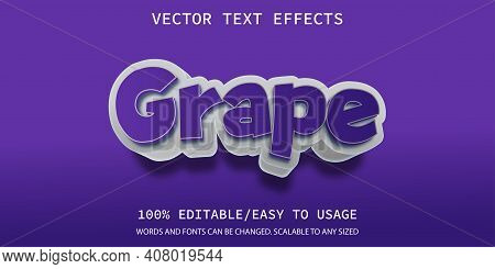 Vector Grape Text Effect Template 100% Editable Easy To Usage