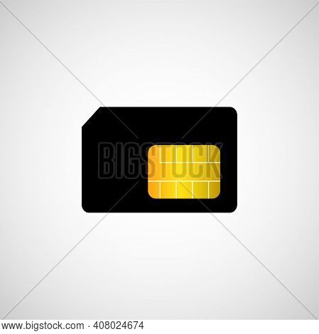 Sim Card Symbol On White Background. Vector Flat Icon