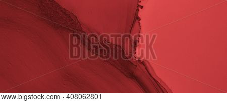 Abstract Blood Background. Red Ink Banner. Horror Splatter Black. Watercolour Maroon Pattern. Blood 