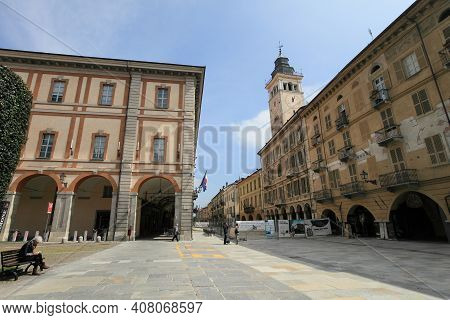 Cuneo, Italy - May 6, 2015: Historic Old Town Of Cuneo On May 6, 2015 In Cuneo, Italy. It Is The Cap