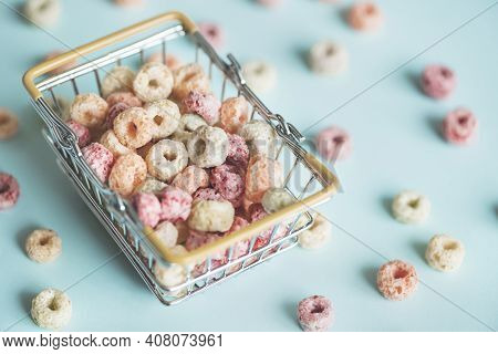 Cereal In A Shopping Basket High Quality
