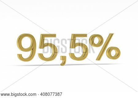 Gold Digit Ninety-five Point Five With Percent Sign - 95,5% Isolated On White - 3d Render