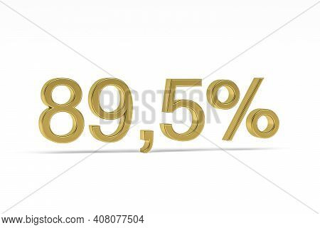 Gold Digit Eighty-nine Point Five With Percent Sign - 89,5% Isolated On White - 3d Render