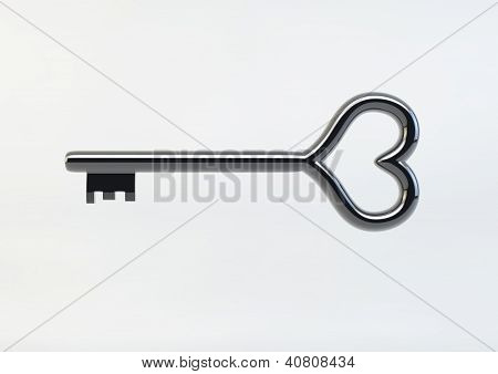 심장 모양의 키 사랑 개념