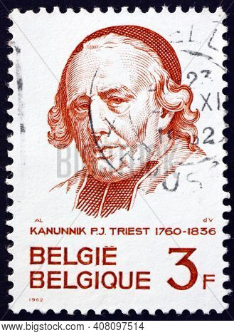 Belgium - Circa 1962: A Stamp Printed In Belgium Shows Canon Pierre-joseph Triest (1760-1836), Educa