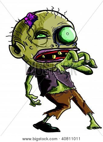 Fumetto illustrazione di zombie verde