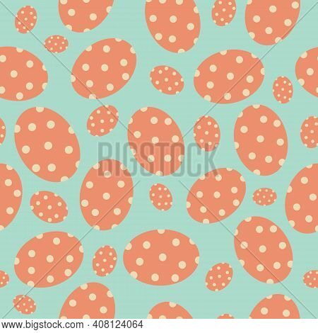 Cute Cartoon Seamless Pattern Easter Eggs.vector Illustration.