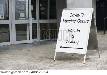 Glasgow, Scotland, Uk, February 14th 2021, Nhs Covid-19 Vaccination Centre Starting To Roll Out Vacc