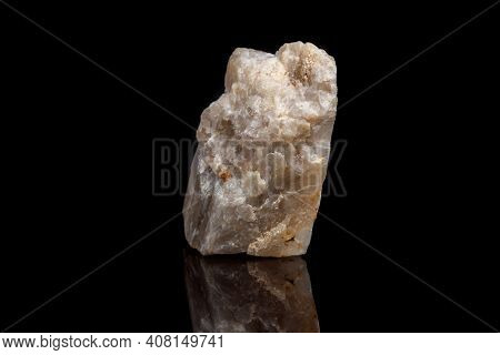 Macro Mineral Stone Moonstone A Black Background
