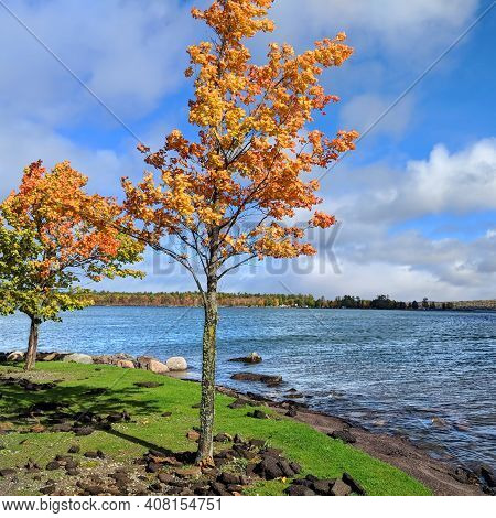 View Of L'anse Bay Of Lake Superior From The Baraga Municipal Marina In Michigan