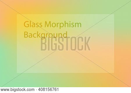 Abstract Gradient Background. Transparent Frame In Glass Morphism Style