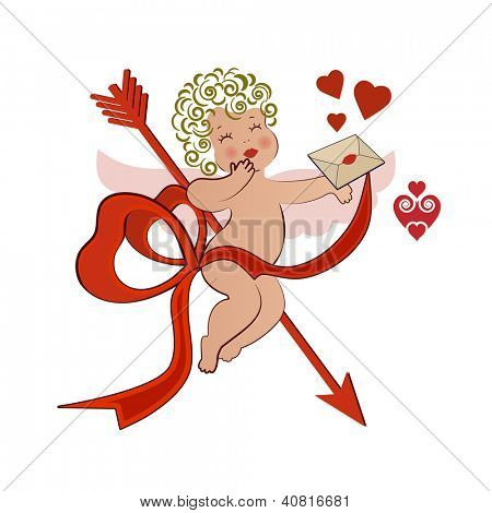 Uskrzydlony Amor z list miłosny