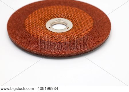 Abrasive Wheel, Grinding Disc Of Orange, Isolated On White Background. Abrasive Materials, Discs, To