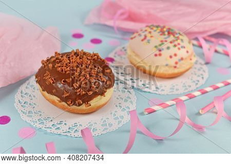 'berliner Pfannkuchen', A Traditional German Dessert Similar To Doughnut With No Hole, Made From Swe