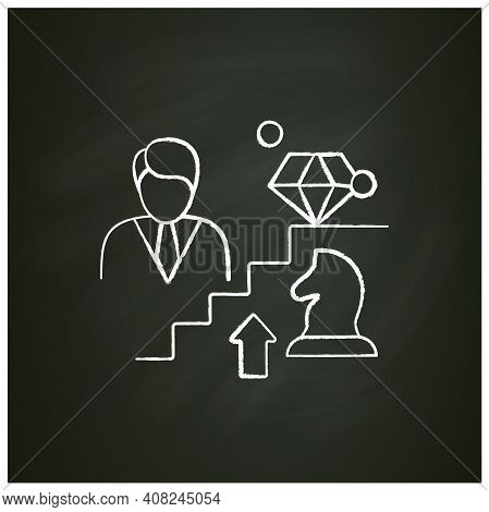 Personal Growth Strategies Chalk Icon. Personal Growth Concept. Self Improvement Strategies And Self