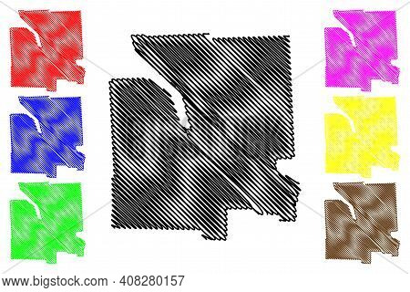 Tompkins County, New York State (u.s. County, United States Of America, Usa, U.s., Us) Map Vector Il