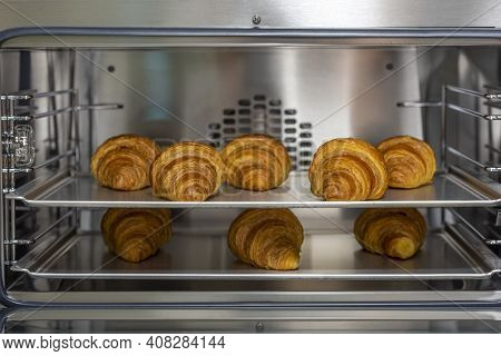 Tray With Freshly Baked Croissants