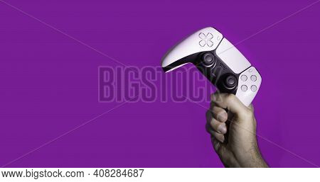 Next Gen Game Controller On Mans Hands