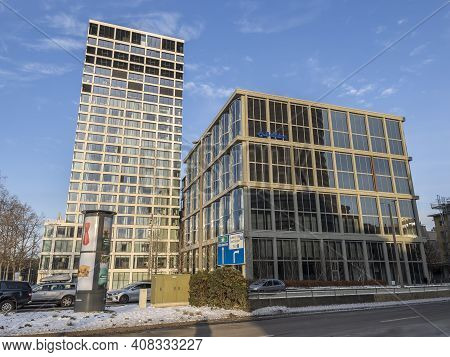 Basel, Switzerland - February 14, 2021: Headquarter Of Baloise - Basler Holding - A Swiss Insurance 